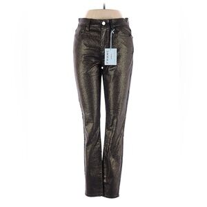 Frame Denim Metallic Gold Black Pants NWT